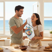 カラフルビーチサンダル水の色のカスタマイズ キッチンタオル