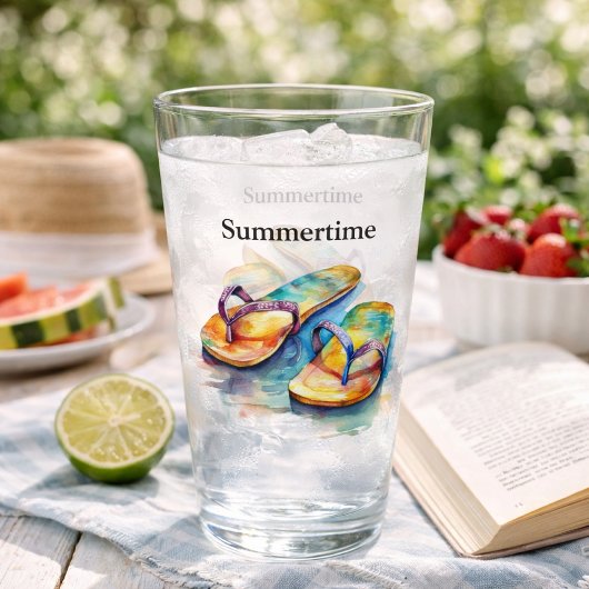 カラフルビーチサンダル水の色のカスタマイズ タンブラーグラス