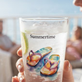 カラフルビーチサンダル水の色のカスタマイズ タンブラーグラス