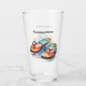 カラフルビーチサンダル水の色のカスタマイズ タンブラーグラス (裏面)