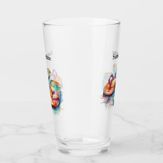 カラフルビーチサンダル水の色のカスタマイズ タンブラーグラス (右)