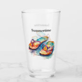 カラフルビーチサンダル水の色のカスタマイズ タンブラーグラス (正面)