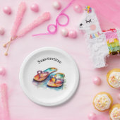 カラフルビーチサンダル水の色のカスタマイズ ペーパープレート (パーティー)