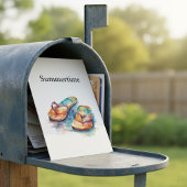 カラフルビーチサンダル水の色のカスタマイズ ポストカード