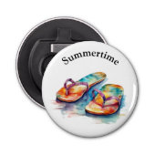 カラフルビーチサンダル水の色のカスタマイズ 栓抜き (正面)