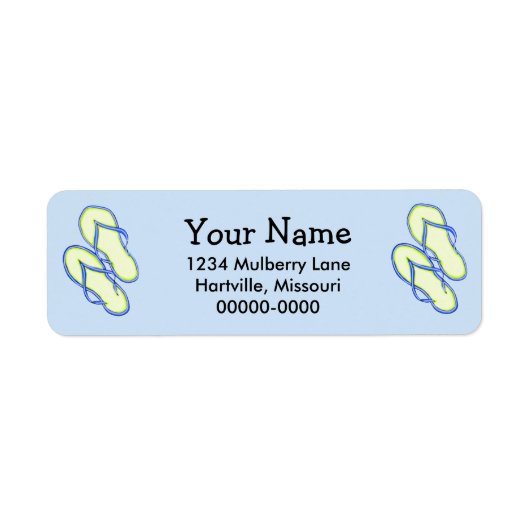 カラフルビーチサンダル2差出人住所ラベル ラベル (正面)