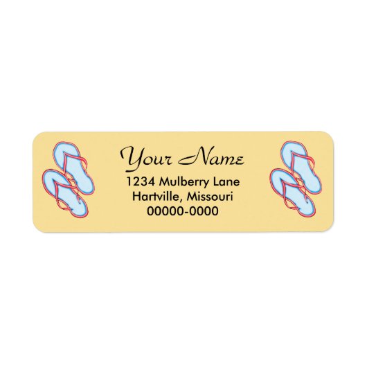 カラフルビーチサンダル3差出人住所ラベル ラベル (正面)