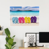 カラフルビーチサンダル ポスター (ホームオフィス)