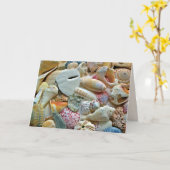 カラフルビーチシェル空白の注記 カード (黄色い花)