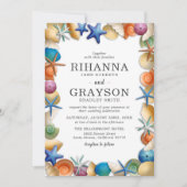 カラフルビーチシーシ結婚ェル 招待状 (正面)
