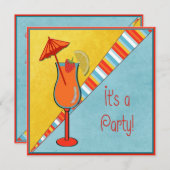 カラフルビーチタイム特別なパーティー 招待状 (正面/裏面)