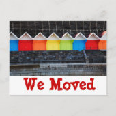 カラフルビーチハウス新しいアドレスカードを移動 案内ポストカード (正面)