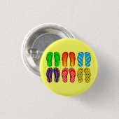 カラフルビーチフリップフロップ 缶バッジ (正面&裏面)