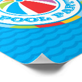 カラフルビーチボールプールパーティーウェルカムサイン ポスター (角)