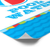 カラフルビーチボールプールパーティーデコーサイン ポスター (角)