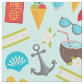 カラフルビーチ休暇パターン ファブリック (クローズアップ)