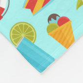 カラフルビーチ休暇パターン フリースブランケット (角)