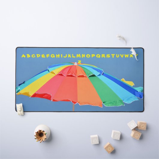 カラフルビーチ傘の写真遊または デスクマット (キッズテーブル)