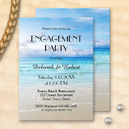 カラフルビーチ婚約パーティ招待状 招待状