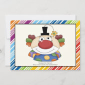 カラフルピエロストライプの子供の誕生日招待状 招待状 (裏面)
