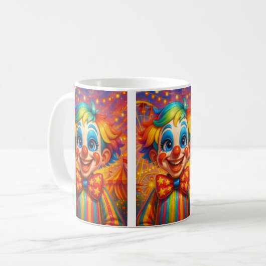 カラフルピエロパーティー コーヒーマグカップ (正面左)