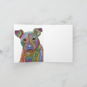 カラフルピットブル混成犬グリーティングカード カード (内部)