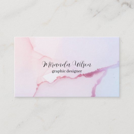 カラフルピユニークンク水色インクデザイナー 名刺 (正面)