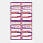 カラフルピンクシンプルパープルの子供の名前 ラベル (シート)