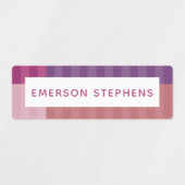 カラフルピンクシンプルパープルの子供の名前 ラベル (デザイン1)