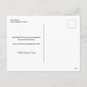 カラフルピンクポインセチアとパイン写真 シーズンポストカード (裏面)