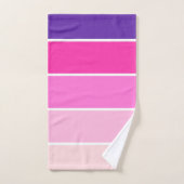 カラフルピンク紫ストライプのストライプ色 バスタオルセット (ハンドタオル)
