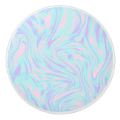 カラフルピンク色の紫の白い大理石 セラミックノブ (正面)