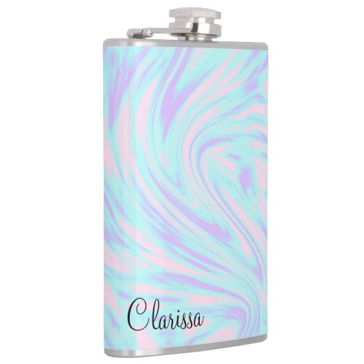 カラフルピンク色の紫の白い大理石 フラスク (右)