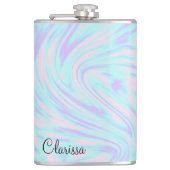 カラフルピンク色の紫の白い大理石 フラスク (正面)