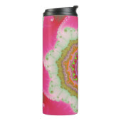 カラフルピンク、白、緑のフラクタル タンブラー (回転左)