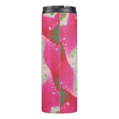 カラフルピンク、白、緑のフラクタル タンブラー (裏面)