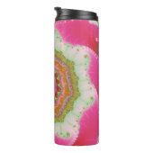 カラフルピンク、白、緑のフラクタル タンブラー (回転右)