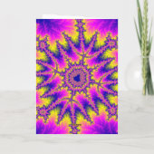カラフルピンク、黄、青のフラクタル カード (裏面)