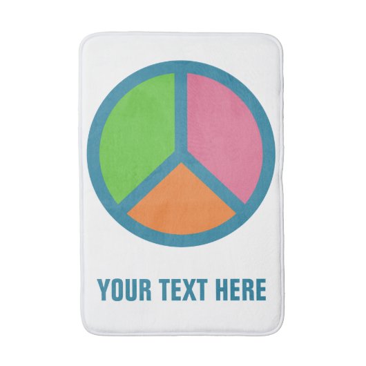 カラフルピースサインカスタムバスマット バスマット (正面縦)