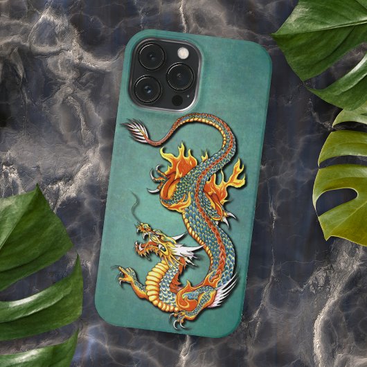 カラフルファイアドラゴンタトゥーアートiPhone 12 iPhoneケース