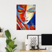 カラフルファインアートプリント – 美しいポートレート ポスター (ホームオフィス)