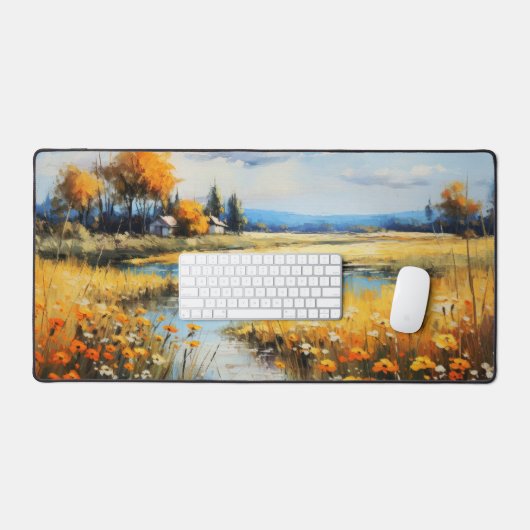 カラフルファインアート夏の風景 デスクマット (キーボード&マウス)