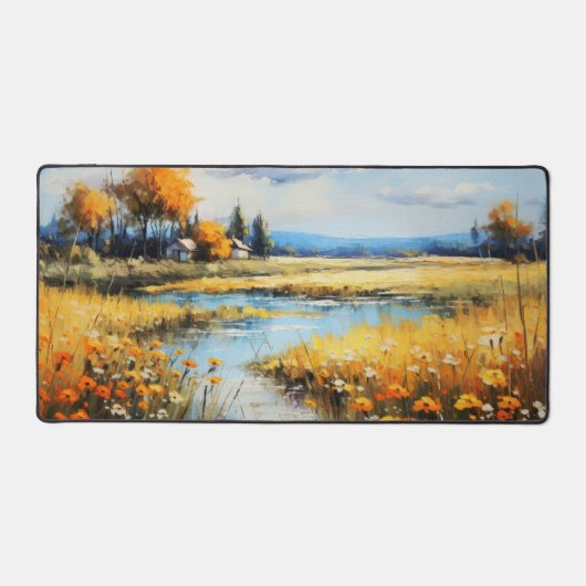 カラフルファインアート夏の風景 デスクマット (正面)