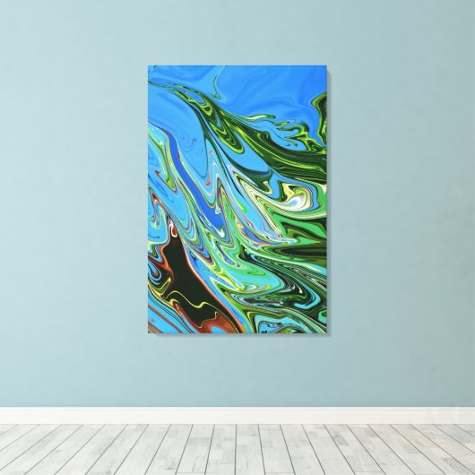 カラフルファインアート |最高の抽象芸術最高傑作 キャンバスプリント (インサイチュ (ウッドフロア))