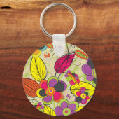 カラフルファッションフローラデザイン キーホルダー (正面)