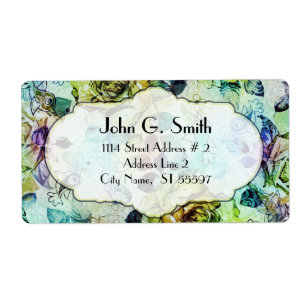 カラフルファッション素朴バラ ラベル