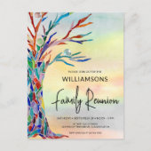 カラフルファミリーツリーファミリー懇親会 インビテーションポストカード (正面)