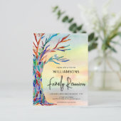 カラフルファミリーツリーファミリー懇親会 インビテーションポストカード (スタンド正面)