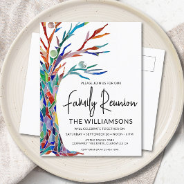 カラフルファミリーツリーファミリー懇親会 インビテーションポストカード