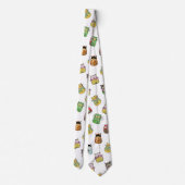 カラフルファンキーおもしろい猫の柄 ネクタイ (裏面)